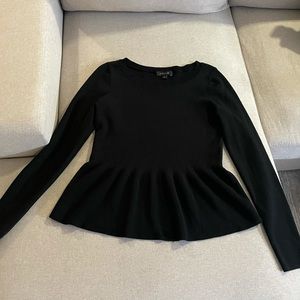 Ann Taylor Black Peplum Pullover Sweater